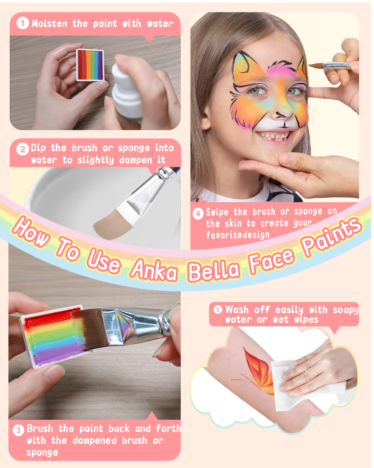 12-Color Kaleidoscope Face Paint Palette – Vibrant & Professional Body Art Set