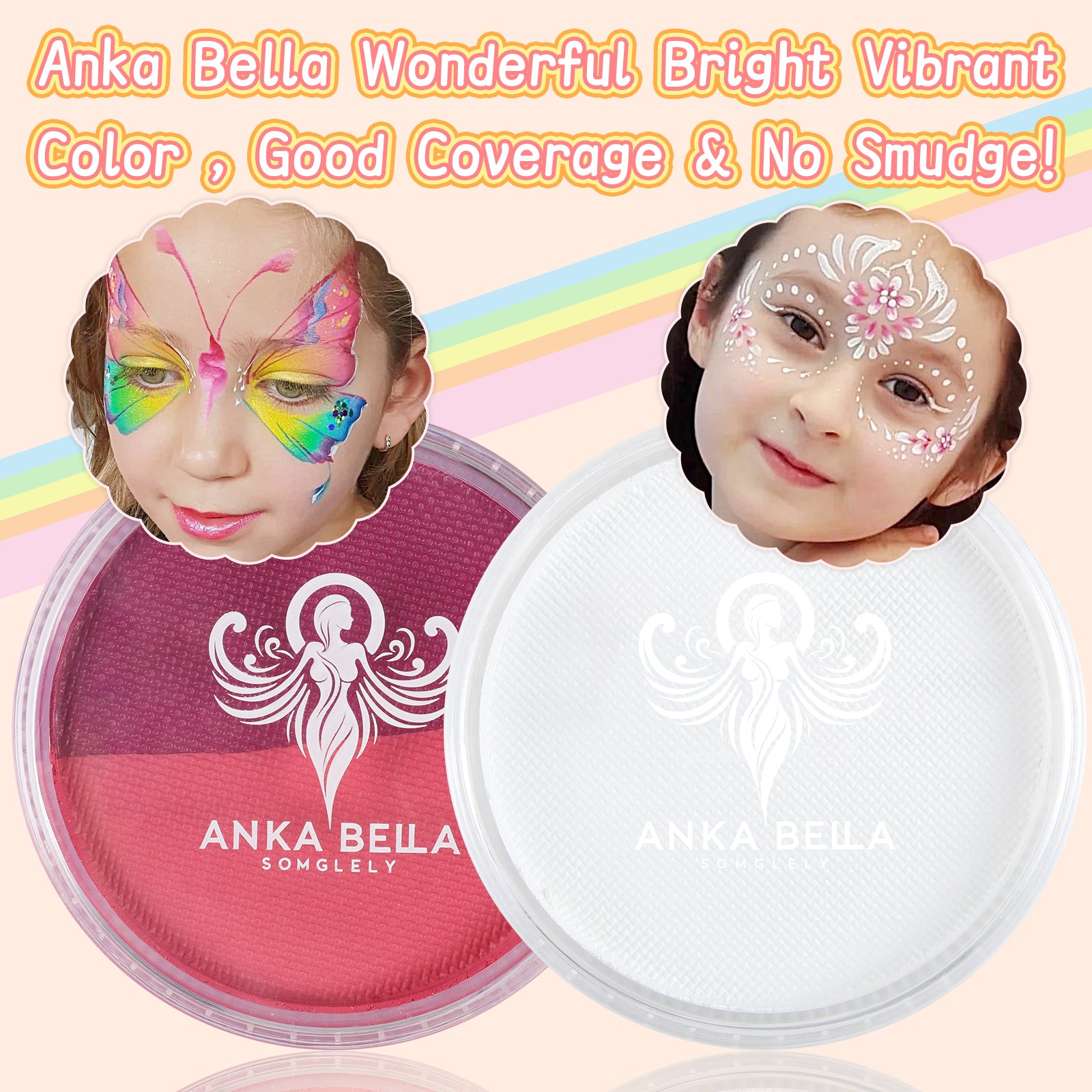Professional Paint for Children,Easy to Clean and Bright (Colorful Rainbow set)