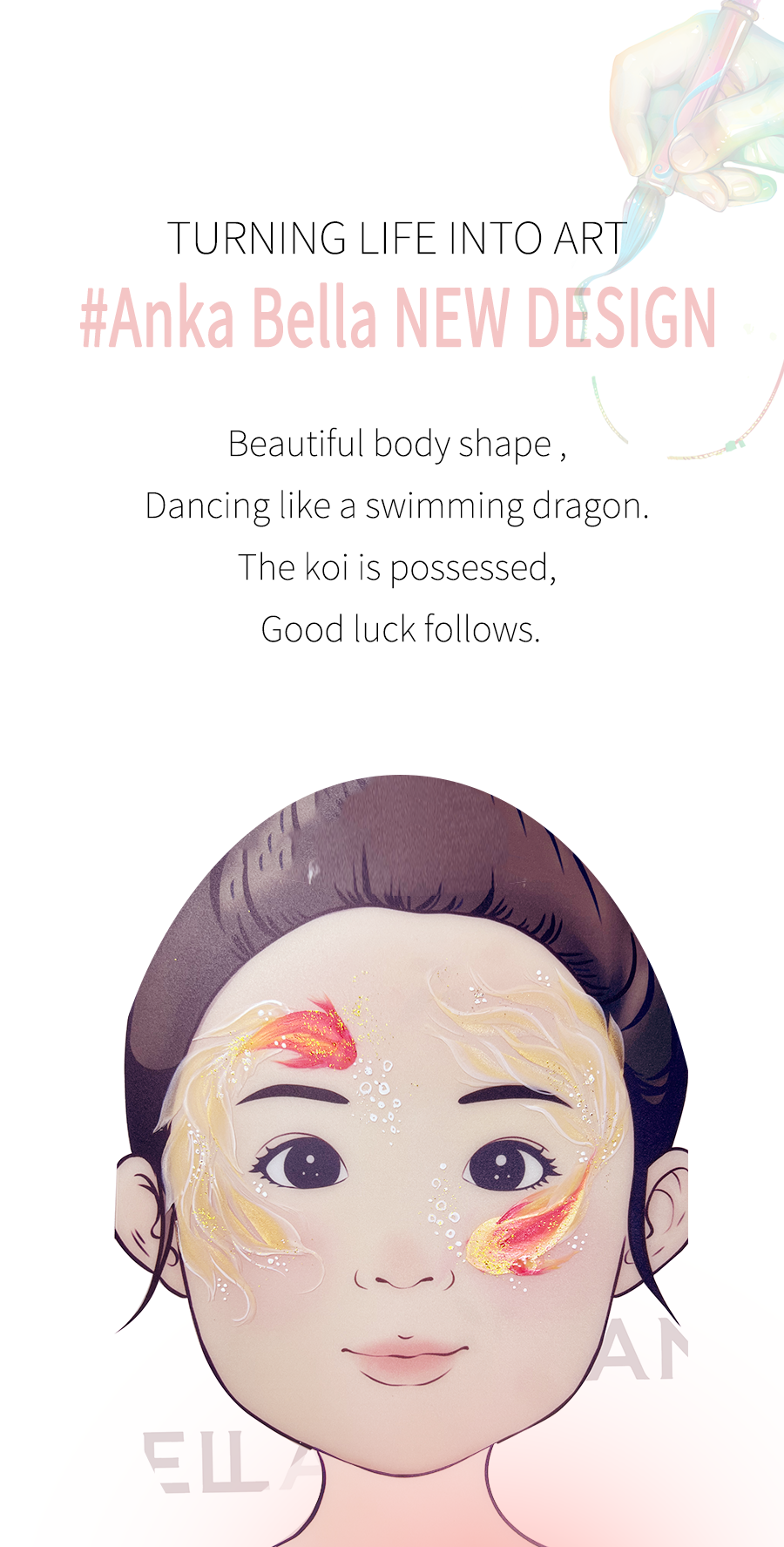 NEW pattern | Good luck Koi · Children's face painting [with tutorial]