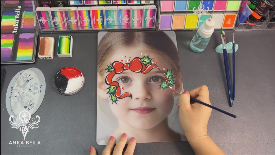 Festive Christmas Face Painting Tutorial | Easy DIY Holiday Design!