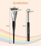 AnkaBella P01 P02 face paint brush specifications, P01 187mm 40mm wide flat head, P02 148mm 15mm round tip