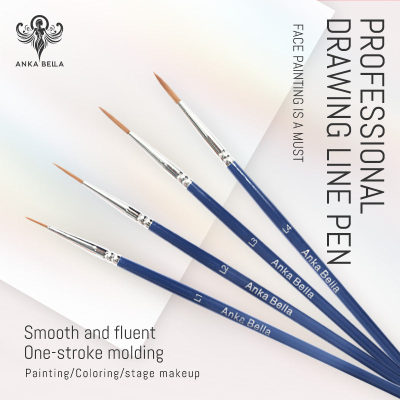 Anka Bella Professional Fine Line Brush Set for Face Painting – 4 pcs