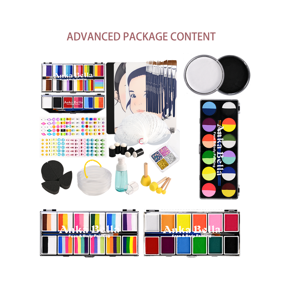 （Free beginner tutorials）Face painting material package