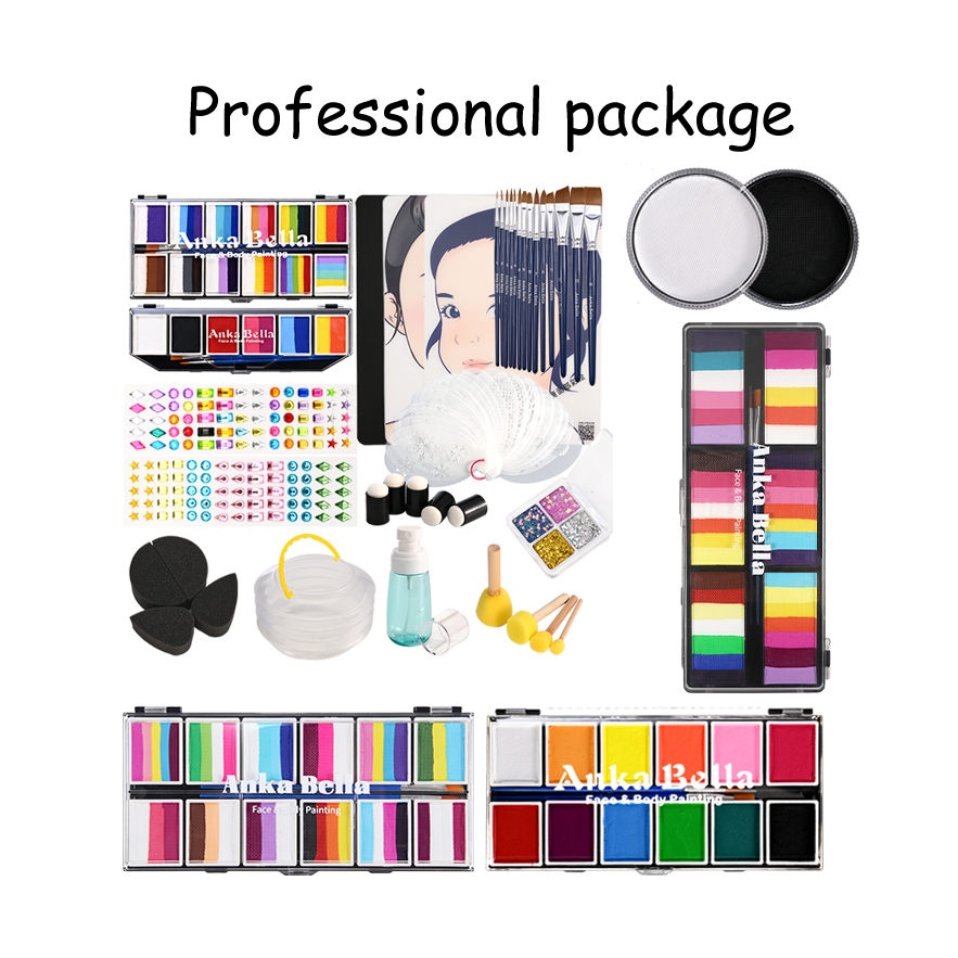 129 professional Face painting courses（Free painting pigment tool 20-piece set，Anka Bella