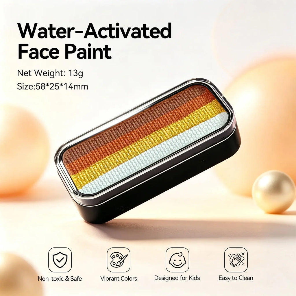 Anka Bella water-activated autumn gold face paint tin palette, 13g 58*25*14mm non-toxic vibrant pigment easy to clean for kids Thanksgiving costume makeup