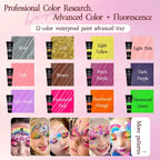 12-Color Waterproof Paint Set Anka Bella