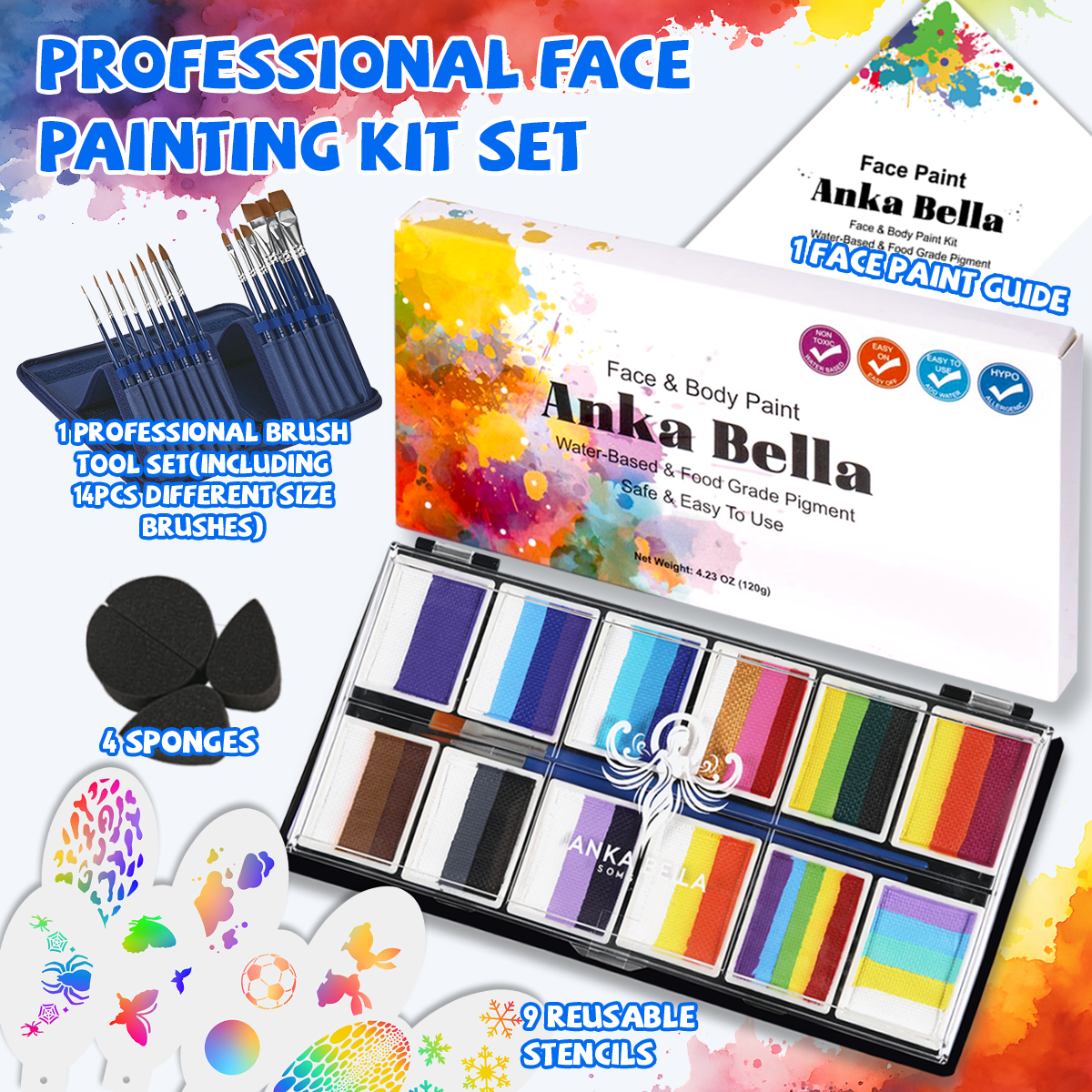 Rainbow Falls set Face painting Anka Bella