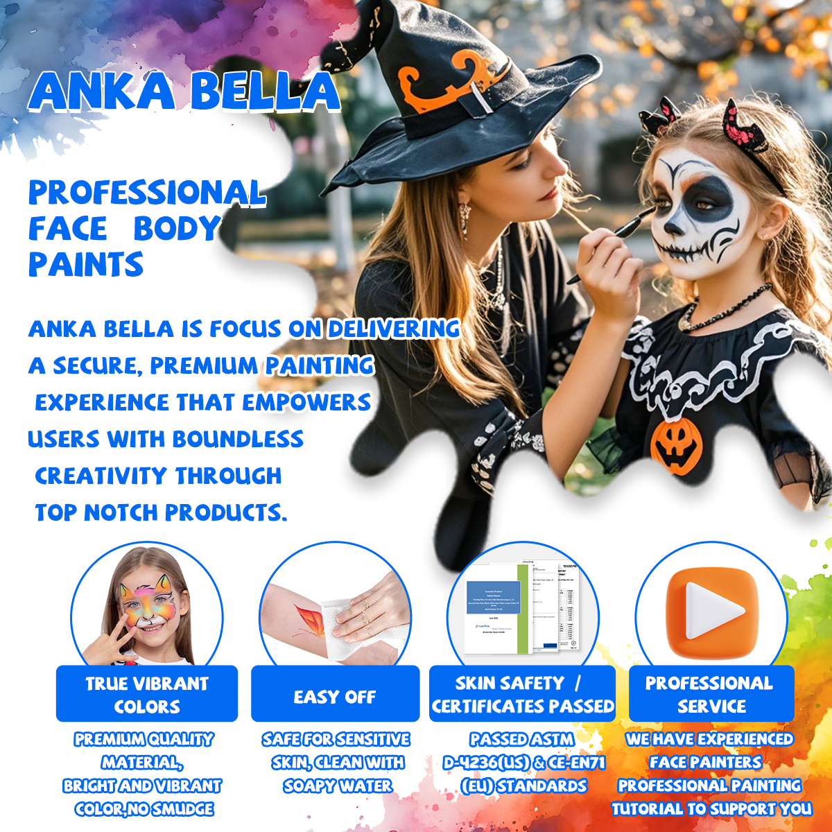 Rainbow Falls set Face painting Anka Bella