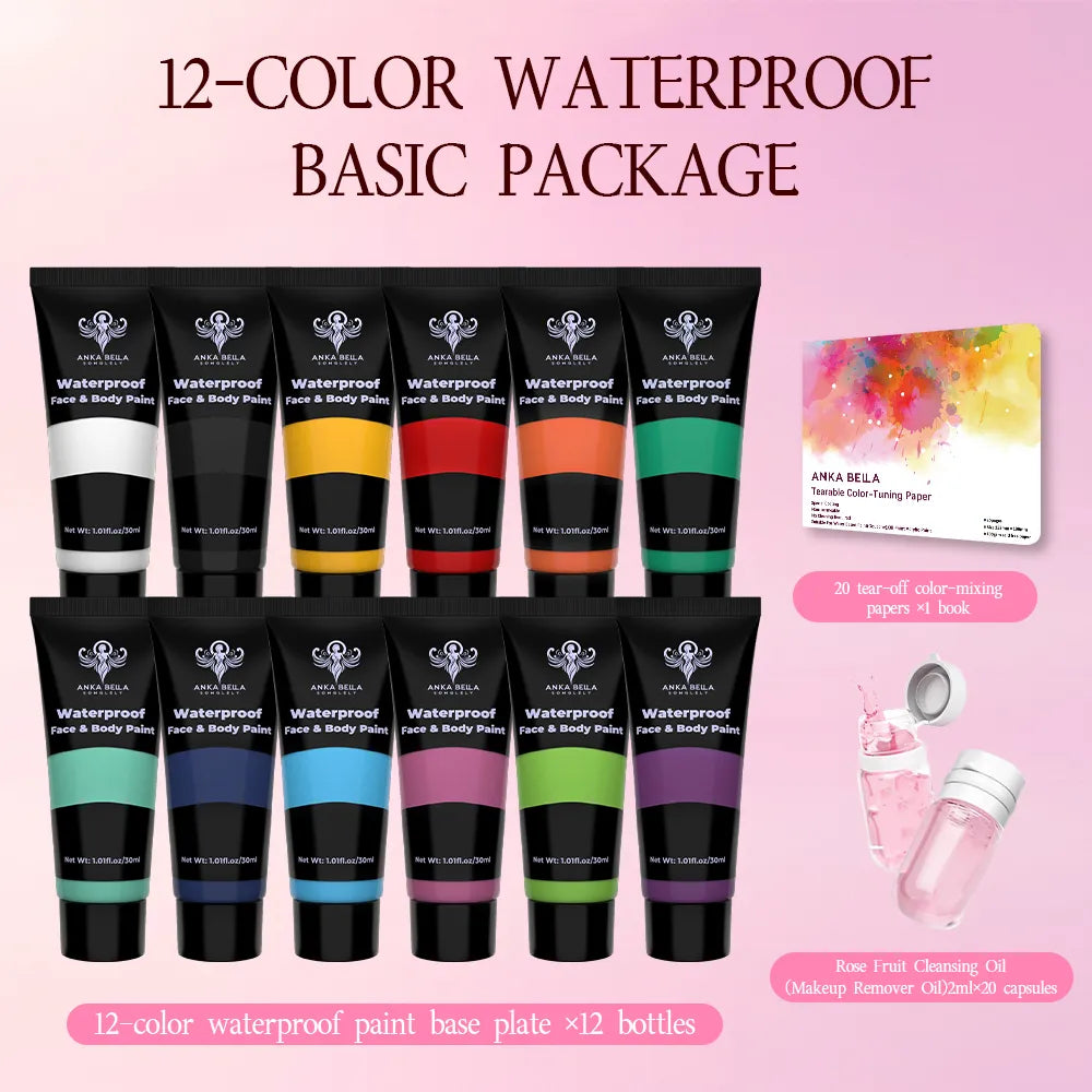 12-Color Waterproof Paint Set
