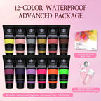12-Color Waterproof Paint Set Anka Bella