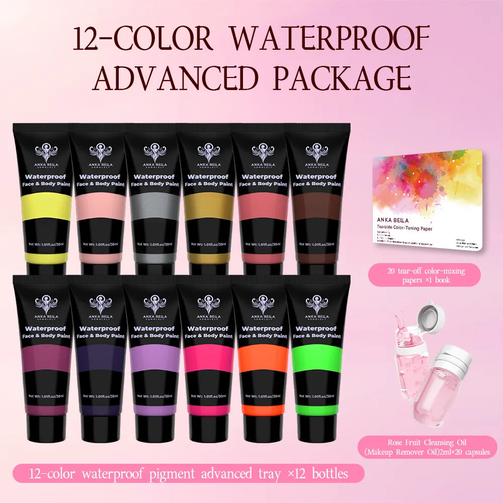 12-Color Waterproof Paint Set