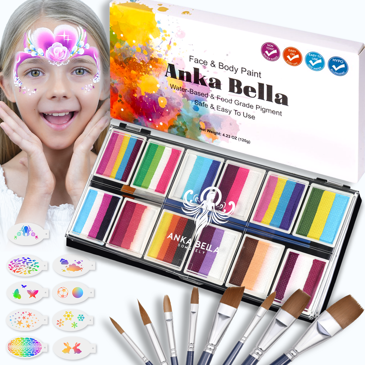 Rainbow Falls set Face painting Anka Bella