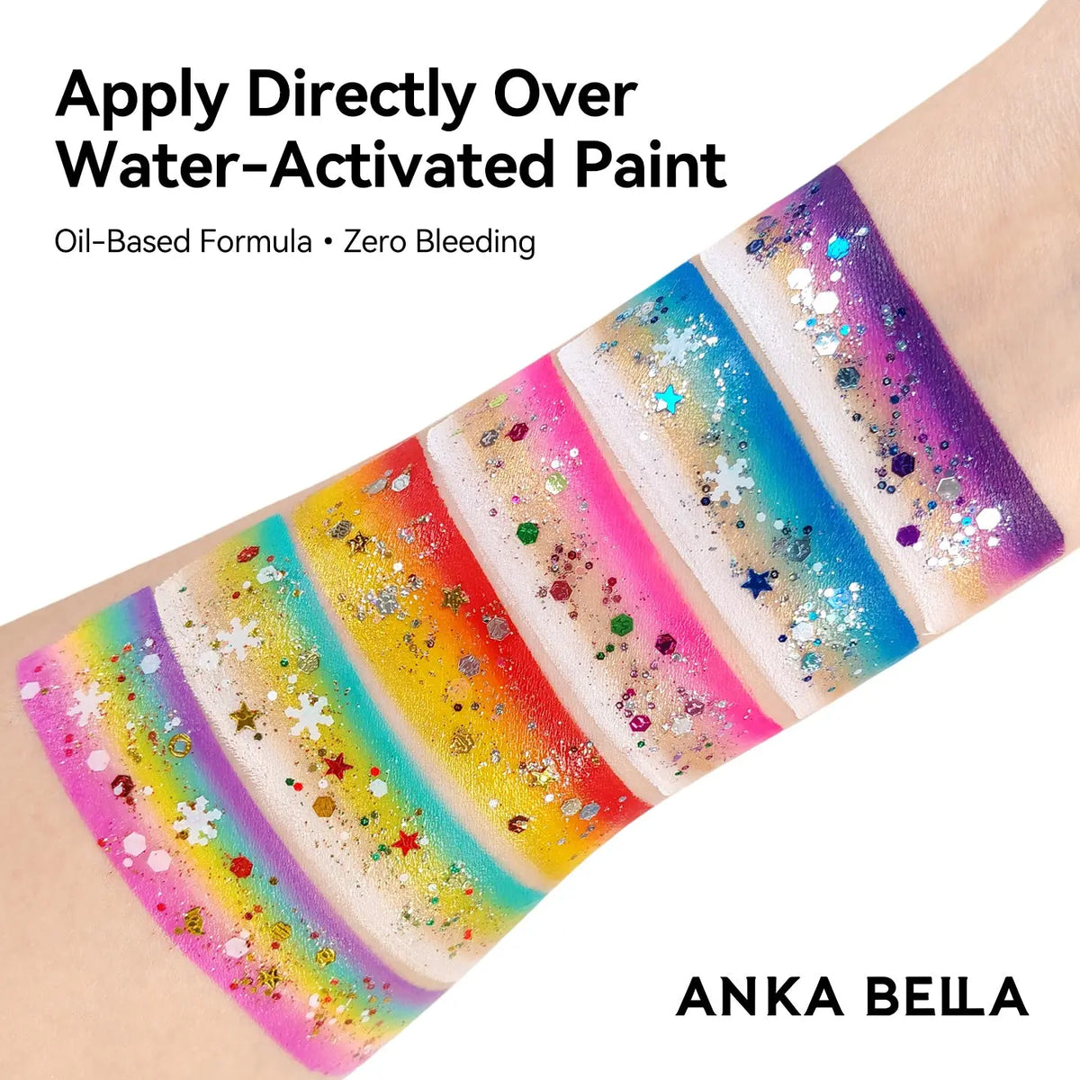 Anka Bella Iridescent Purple Pink Green Glitter, Safe Face Body Glitter for Festival Makeup Anka Bella