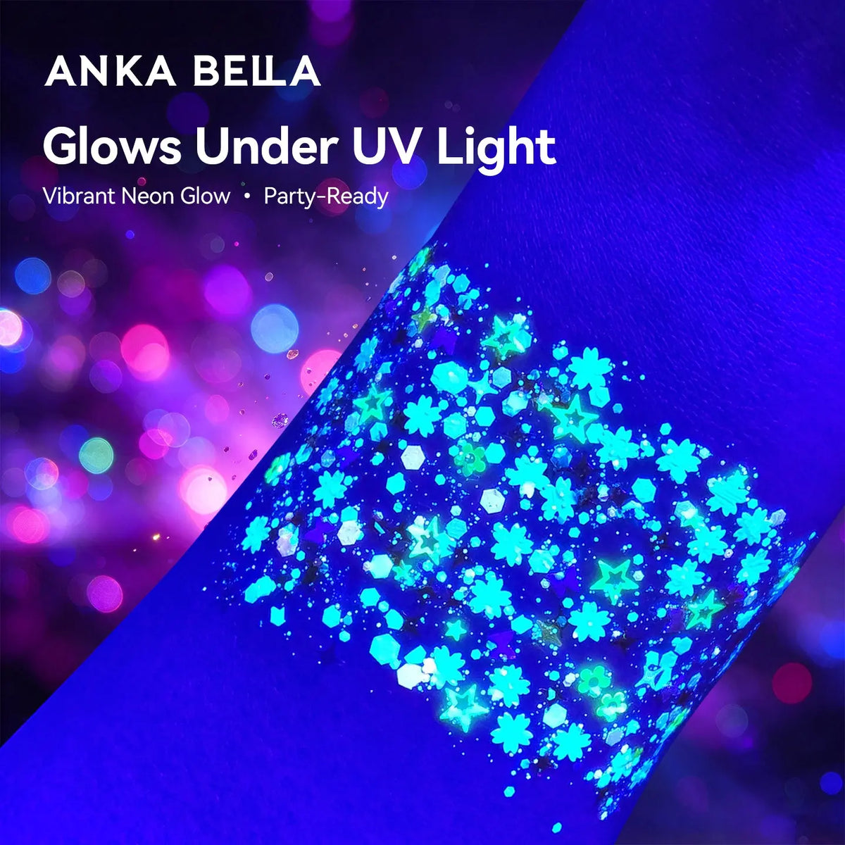 Anka Bella Iridescent Orange Pink Glitter, Flower & Petal Sequins for Face & Body Festival Makeup Anka Bella
