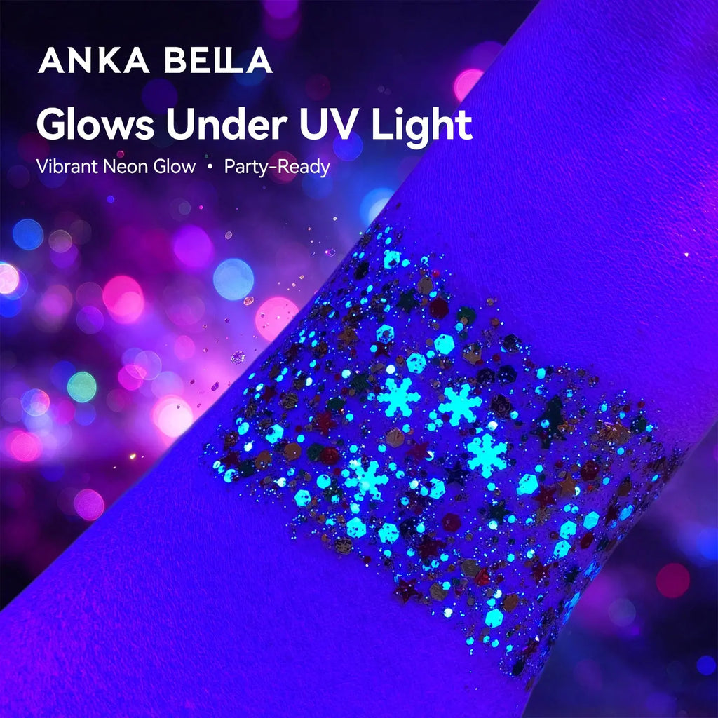 Anka Bella Iridescent Red Green Gold Glitter, Safe Face Body Glitter for Christmas Makeup Anka Bella