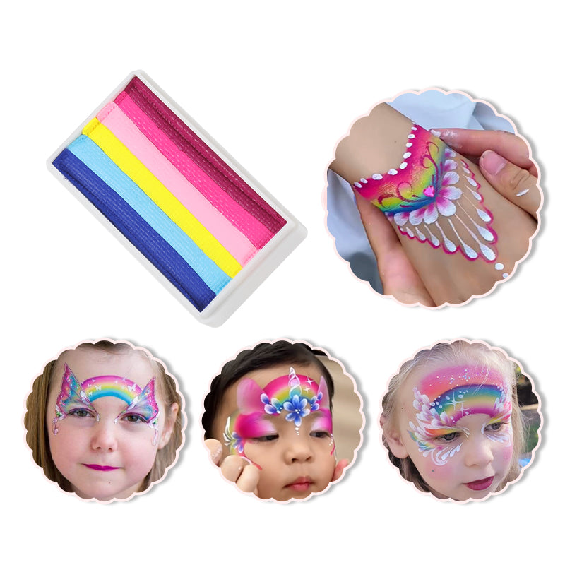 55 flowing rainbow split cake