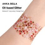Anka Bella Iridescent Red Gold Glitter, Safe Face Body Glitter for Festival Makeup Anka Bella