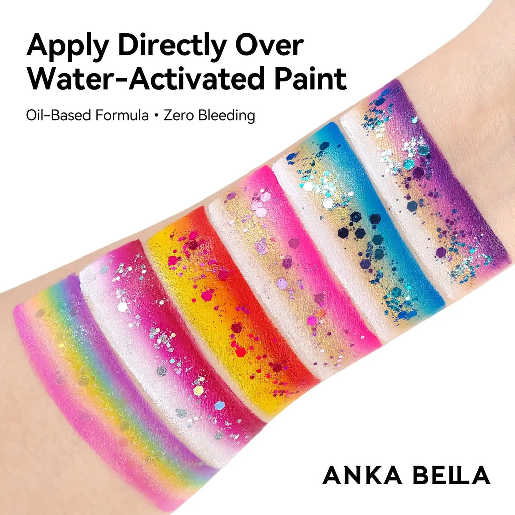 Anka Bella Iridescent Black Blue Purple Glitter, Safe Face Body Glitter for Festival Makeup Anka Bella