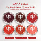 Anka Bella 6 shades red 20g single color water activated face paint refill
