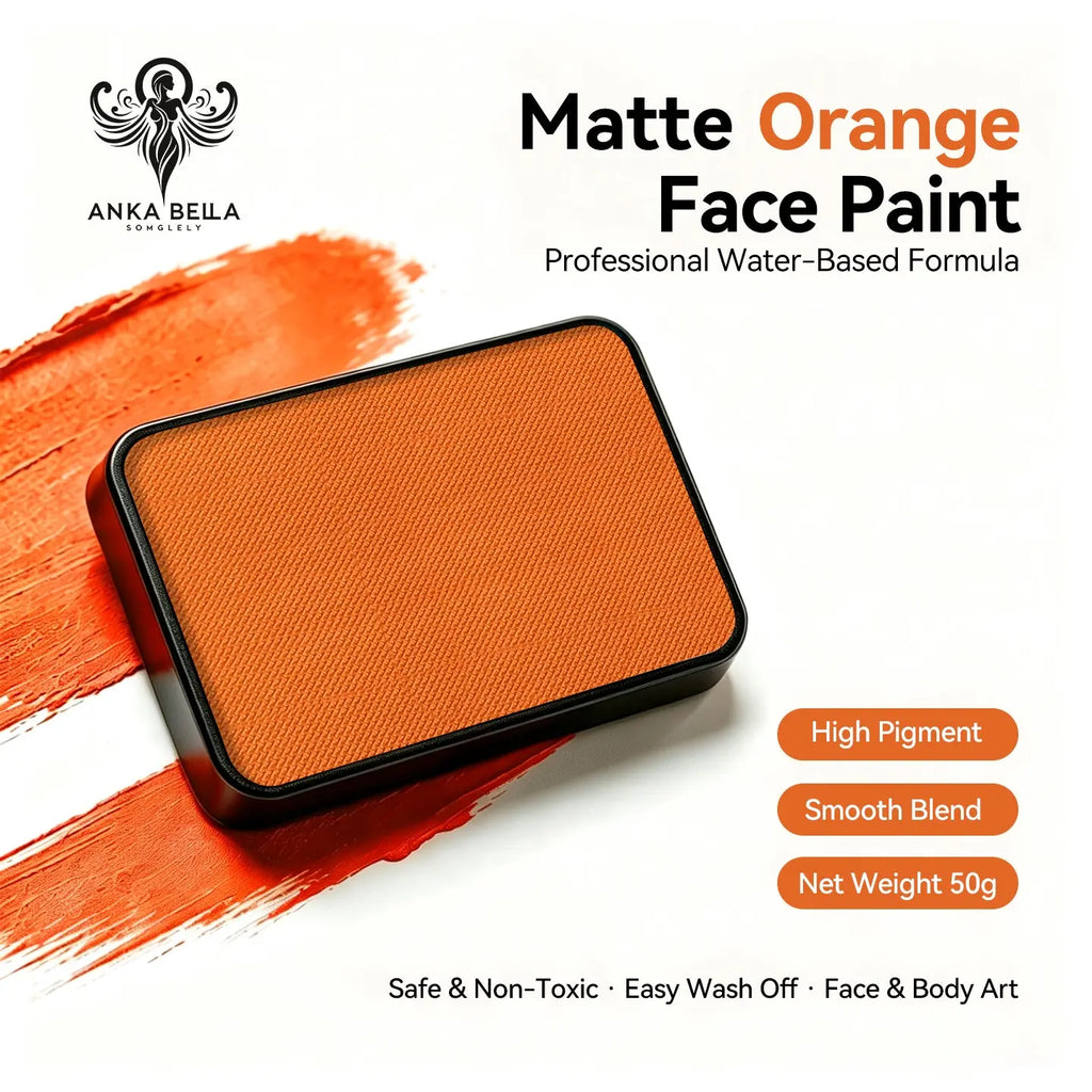 Anka Bella 50g matte orange face paint, water based smooth blend body paint