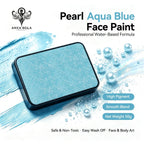 Anka Bella Pearl Aqua Blue Face Paint 50g, Water-Based Shimmer Non-Toxic Hypoallergenic Body Paint Cake for Halloween Festival Cosplay Anka Bella