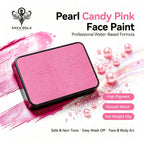 Anka Bella professional pearl candy pink face paint, skin friendly non-toxic hypoallergenic, FDA LHAMA CPC MSDS CPSR certified, size 80x50x17mm
