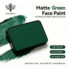 Anka Bella Matte Green solid face paint cake 50g, professional water‑based high pigment deep matte forest green face and body art paint