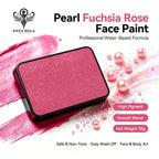 Anka Bella Pearl Fuchsia Rose solid face paint cake 50g, professional water-based high pigment shimmer pearl fuchsia rose face and body art paint