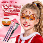 Anka Bella Christmas split cake face paint kit, safe non-toxic water based face paint for family holiday party makeup