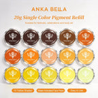 Anka Bella 20g single color yellow brown water activated face paint refill set
