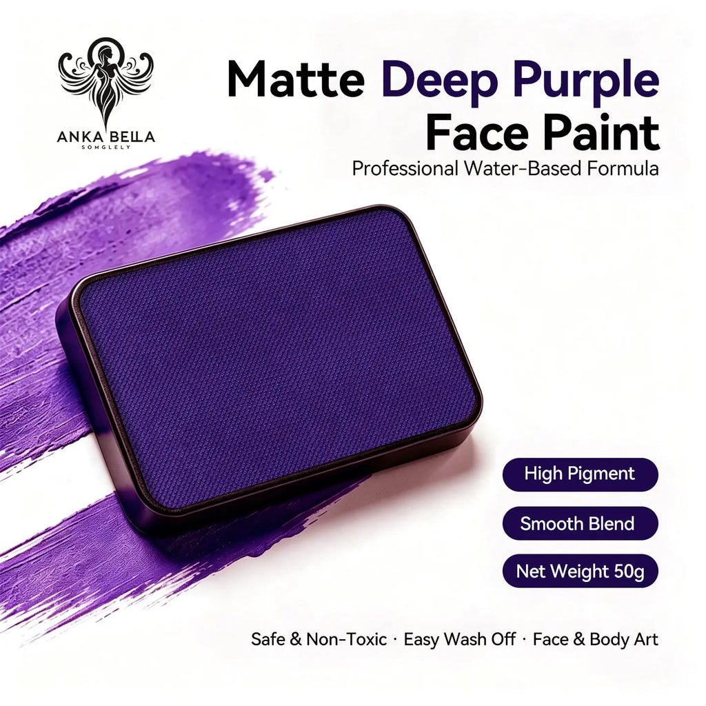 Anka Bella 50g matte deep purple face paint, water based smooth blend body paint