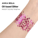 Anka Bella Magenta Iridescent Glitter, Safe Face Body Glitter for Festival Makeup Anka Bella
