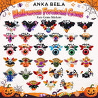 Anka Bella Halloween forehead gems mixed designs, pumpkin bat eyeball spider self adhesive face gems stickers