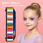 Anka Bella embossed face paint swatch on skin, showing bright opaque color coverage.