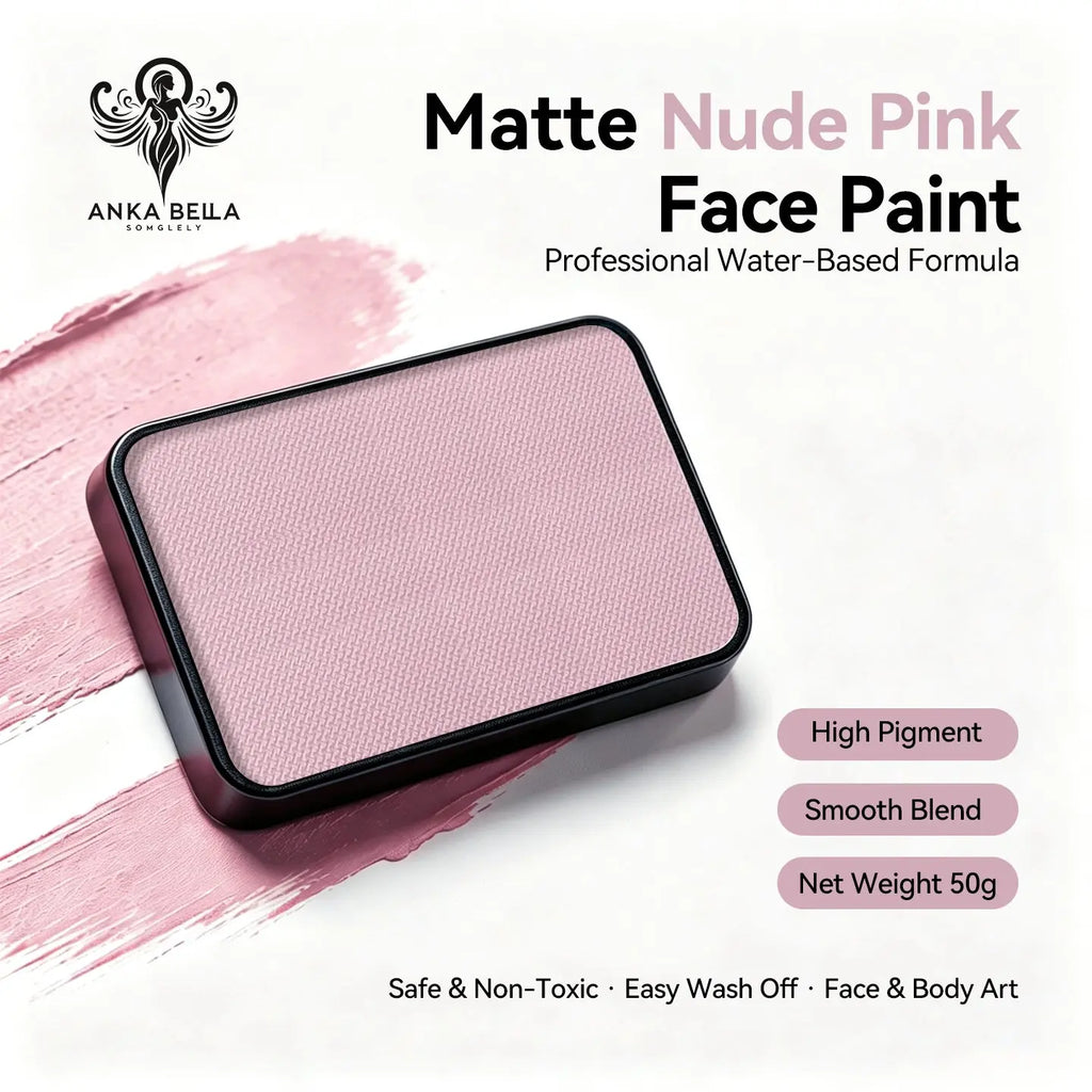 Anka Bella 50g matte nude pink face paint, water based smooth blend body paint
