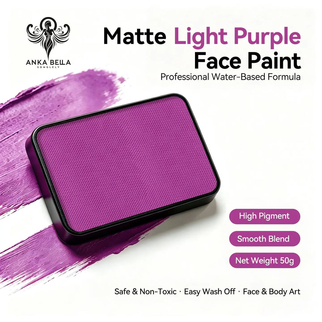 Anka Bella 50g matte light purple face paint, water based smooth blend body paint