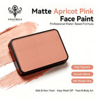 Anka Bella Matte Apricot Pink solid face paint cake 50g, professional water‑based high pigment soft apricot pink face and body art paint
