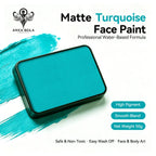 Anka Bella Matte Turquoise solid face paint cake 50g, professional water‑based high pigment bright turquoise face and body art paint