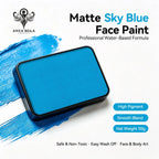 Anka Bella Matte Sky Blue solid face paint cake 50g, professional water‑based high pigment soft sky‑blue face and body art paint
