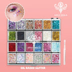 Anka Bella Oil-Based Glitter Palette, Skin-safe Body Face Glitter for Halloween Party Kids Makeup Anka Bella