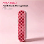 Anka Bella thickened silicone paint brush storage rack, hanging display with assorted makeup and face paint brushes inserted