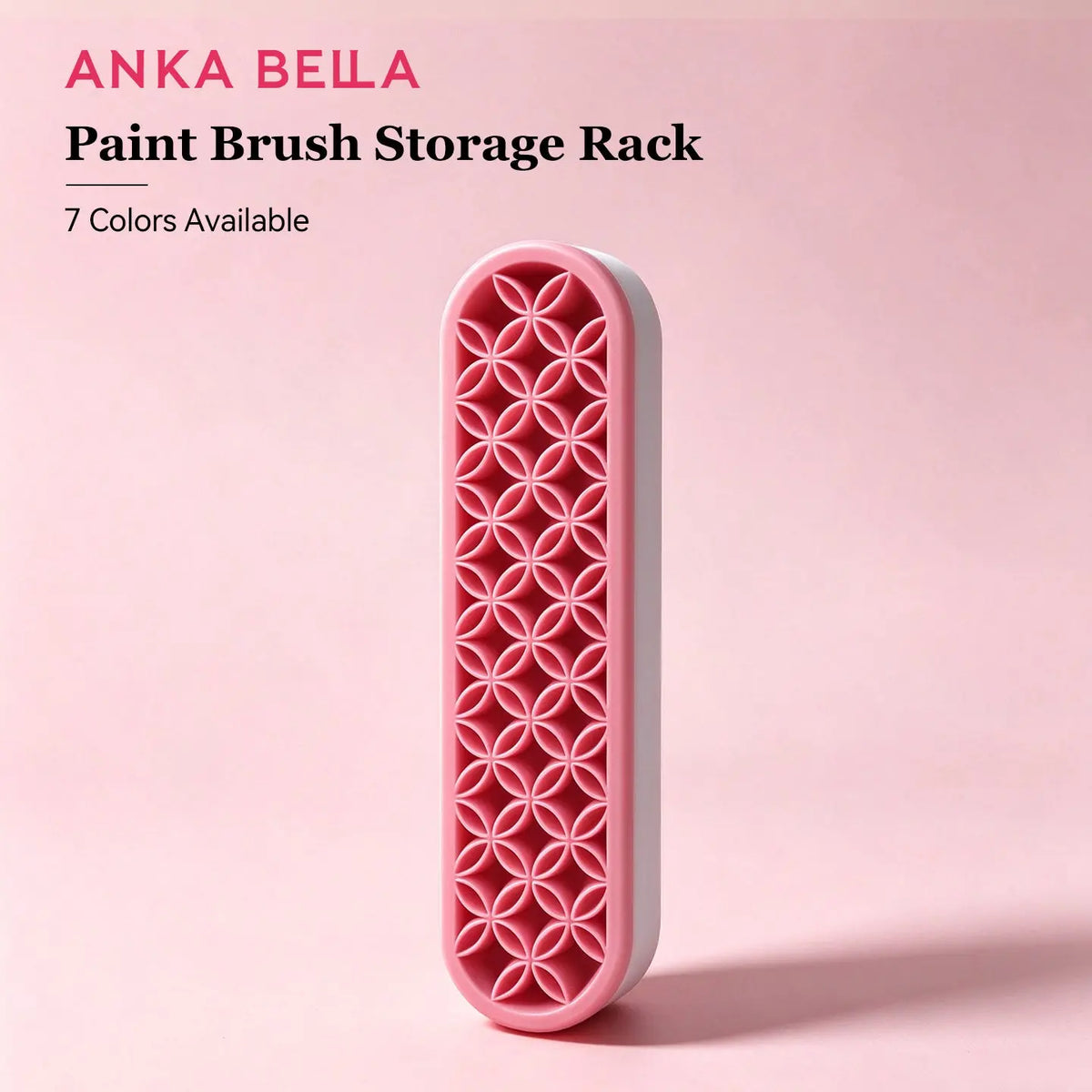 Anka Bella thickened silicone paint brush storage rack, hanging display with assorted makeup and face paint brushes inserted