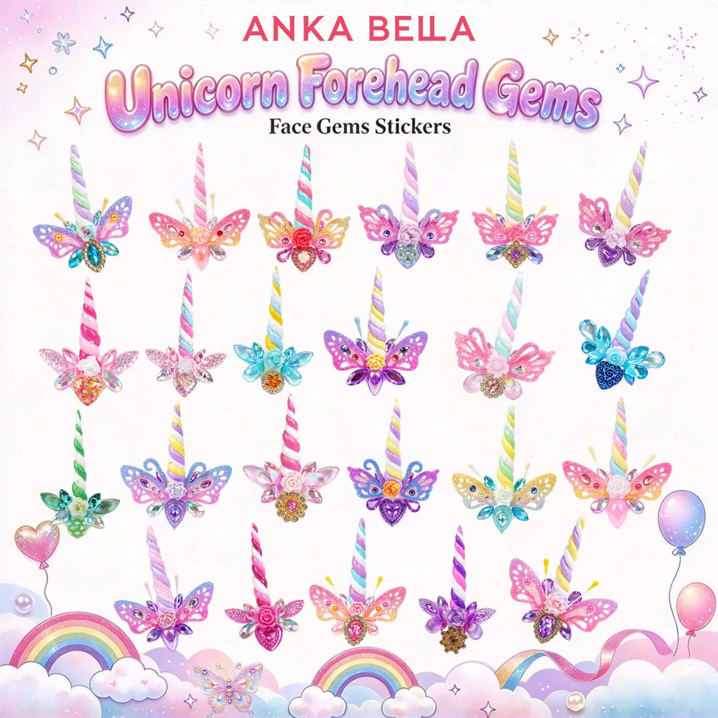 Anka Bella Christmas Forehead Gems, Self Adhesive Face Gems Stickers for Kids Holiday Party（副本） Anka Bella