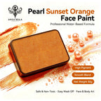 Anka Bella Pearl Sunset‑Orange solid face paint cake 50g water‑based professional face body art paint high pigment shimmer warm sunset orange pearl