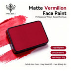 Anka Bella Matte Vermilion solid face paint cake 50g, professional water‑based high pigment vivid vermilion red face and body art paint
