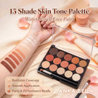 Anka Bella 15 color skin tone face paint swatch on arm, water-based