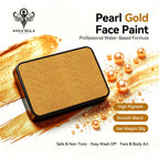 Anka Bella Pearl Gold solid face paint cake 50g, professional water‑based high‑pigment metallic shimmer gold face and body art paint