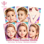 A4 size AnkaBella face paint practice board, durable flexible material, no curling no peeling.