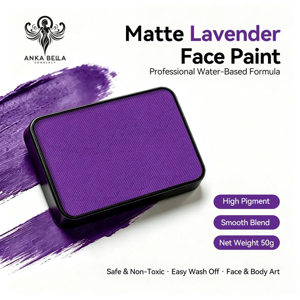 Anka Bella 50g matte lavender face paint, water based smooth blend body paint