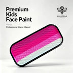 Anka Bella premium kids water-based face paint palette, 4 stripe deep magenta hot pink baby pink white gradient in black tin for princess birthday party face art
